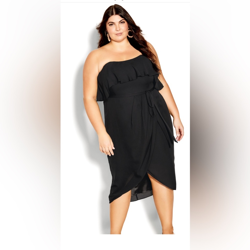 City Chic Black Strapless Dress NWT M 18